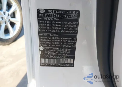 2013 Land Rover Range Rover Sport Supercharged from USA, damaged, VIN SALSH2E40DA788201